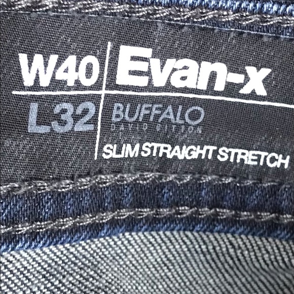 Buffalo David Bitton Evan X slim straight stretch button fly jeans size 40x32 - Picture 8 of 8